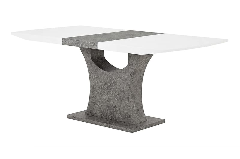 ELLA Matbord 140 Vit/Betong + 6 SORADO Stol Svart - Matgrupp & matbord med stolar