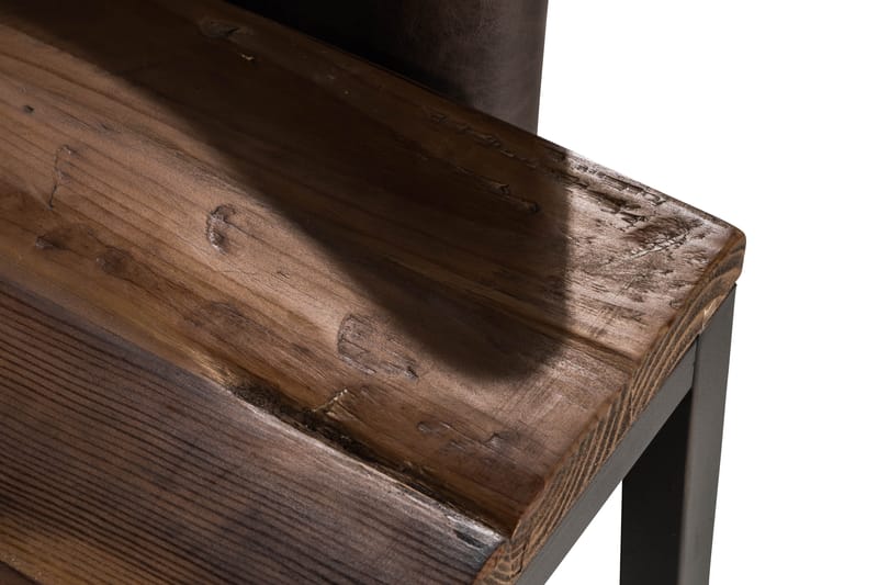 EPOQUE Matbord 140 Alm/Svart + 4 CARMINE Fåtölj Brun PU - Matgrupp & matbord med stolar