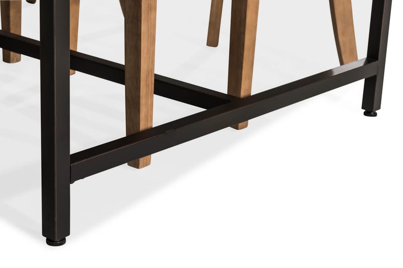 EPOQUE Matbord 140 Alm/Svart + 4 COLFAX Fåtölj Beige/Trä - Matgrupp & matbord med stolar