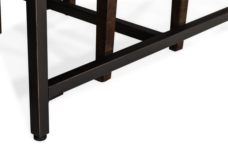 EPOQUE Matbord 180 Alm/Svart + 6 CARMINE Fåtölj Brun PU - Matgrupp & matbord med stolar