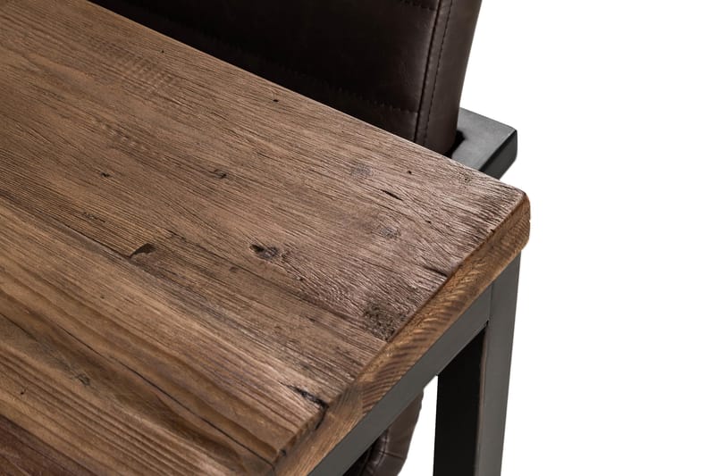 EPOQUE Matbord 180 Alm/Svart + 6 HENRY Stol Mörkbrun/Vintage - Matgrupp & matbord med stolar