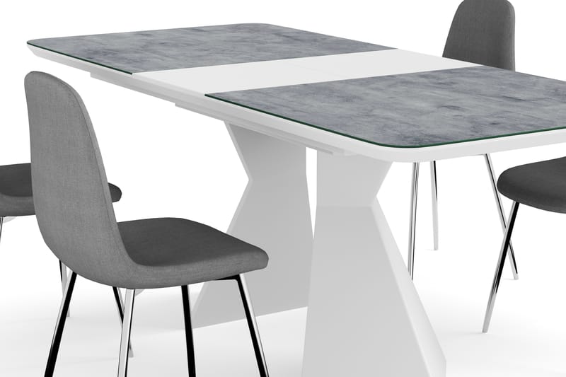 ERA Förlängningsbart Matbord 160 cm Glas Med 4 st NIKOLAS Ma - Matgrupp & matbord med stolar