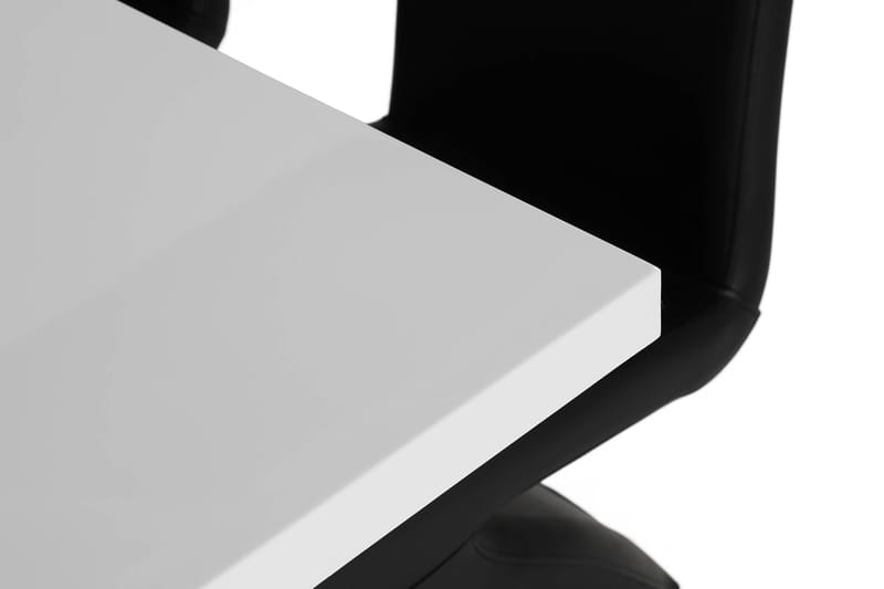 ESSUNGA Matbord Vit/Svart + 4 DUMAS Stol Svart PU/Krom - Matgrupp & matbord med stolar