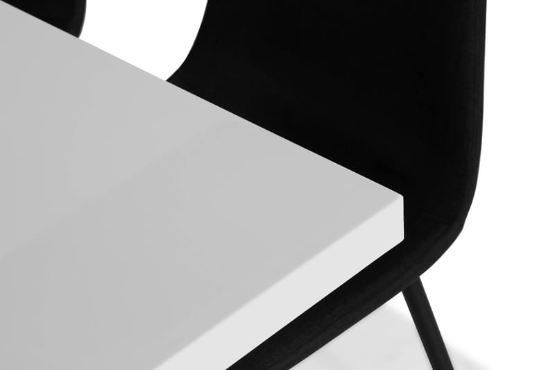 ESSUNGA Matbord Vit/Svart + 4 NIKOLAS Stol Svart - Matgrupp & matbord med stolar