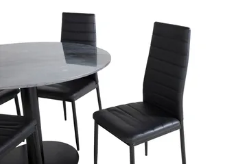 Estelle Matgrupp 106 cm Rund med 4 Slim stolar - Möbler - Matplats - Matgrupp & matbord med stolar