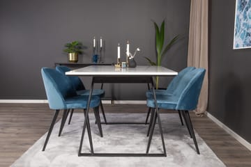 Estelle Matgrupp 140 cm Rektangulär med 4 Velvet stolar - Möbler - Matplats - Matgrupp & matbord med stolar