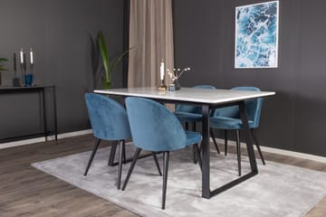 Estelle Matgrupp 140 cm Rektangulär med 4 Velvet stolar - Möbler - Matplats - Matgrupp & matbord med stolar