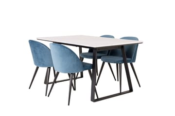 Estelle Matgrupp 140 cm Rektangulär med 4 Velvet stolar - Möbler - Matplats - Matgrupp & matbord med stolar