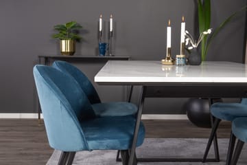 Estelle Matgrupp 140 cm Rektangulär med 4 Velvet stolar - Möbler - Matplats - Matgrupp & matbord med stolar