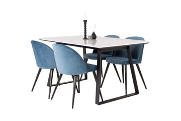 Estelle Matgrupp 140 cm Rektangulär med 4 Velvet stolar - Möbler - Matplats - Matgrupp & matbord med stolar