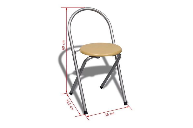 Fällbart frukost bar set med 2 stolar - Brun - Matgrupp & matbord med stolar