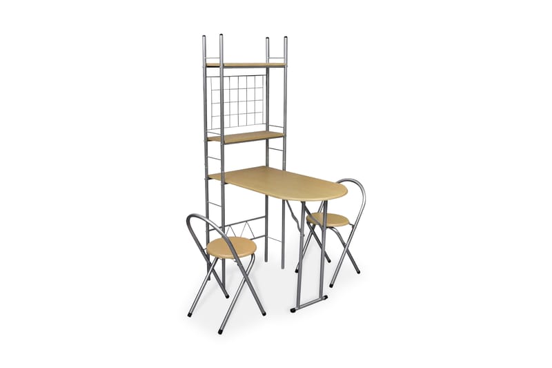 Fällbart frukost bar set med 2 stolar - Brun - Möbler - Matplats - Matgrupp & matbord med stolar