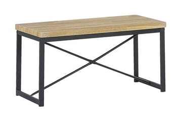 Flixton Matgrupp 110 cm Inkl 2 stolar + Bänk - Ljusbrun/Svart - Möbler - Matplats - Matgrupp & matbord med stolar