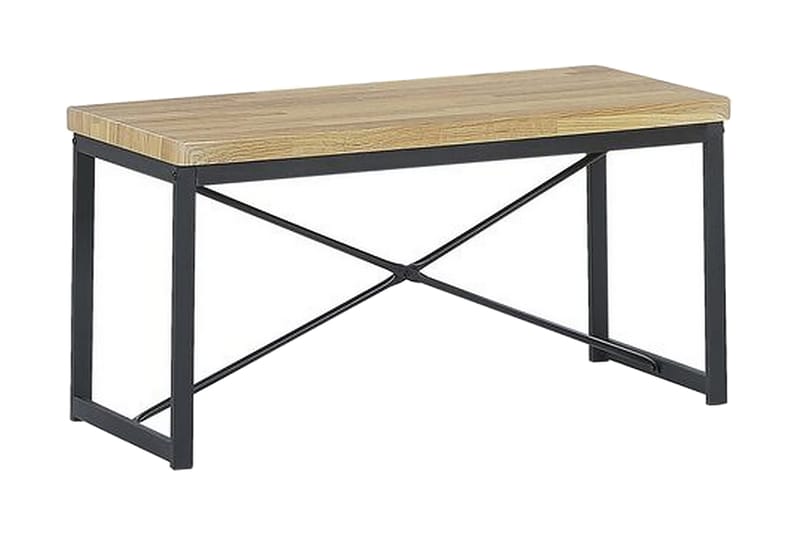 Flixton Matgrupp 110 cm Inkl 2 stolar + Bänk - Ljusbrun/Svart - Möbler - Matplats - Matgrupp & matbord med stolar