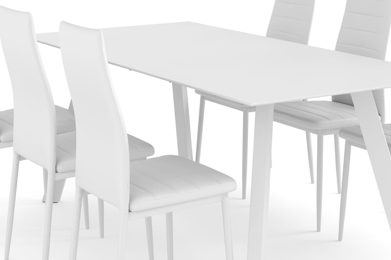 FLY Matbord 180 cm + 6 TED Stolar Vit - Matgrupp & matbord med stolar