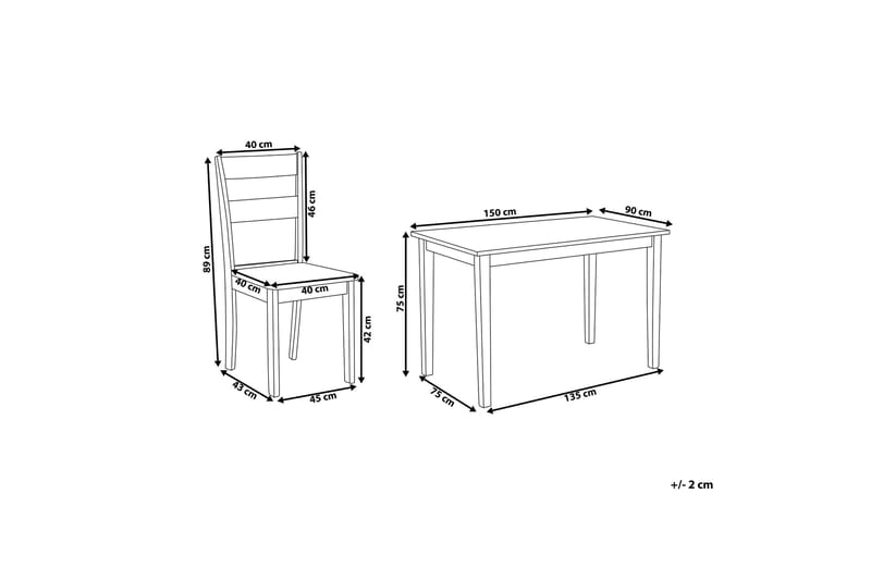 Georgia Matgrupp 90 cm - Svart - Möbler - Matplats - Matgrupp & matbord med stolar