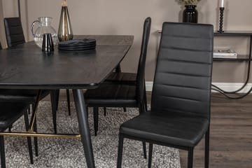 Gold Matgrupp Förlängningsbar 180-220 cm Rektangulär med 6 Slim stolar - Möbler - Matplats - Matgrupp & matbord med stolar