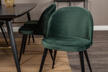 Gold Matgrupp Förlängningsbar 180-220 cm Rektangulär med 6 Velvet stolar - Möbler - Matplats - Matgrupp & matbord med stolar