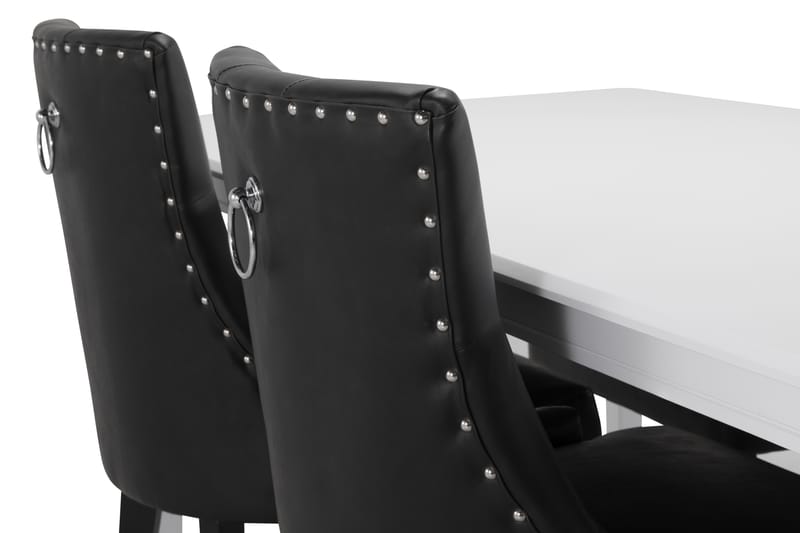 HAILEY Bord + 4 CARMINE Stol Vit/Svart - Matgrupp & matbord med stolar