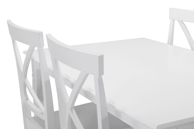 HAILEY Bord + 4 JEROME Stol Vit - Matgrupp & matbord med stolar