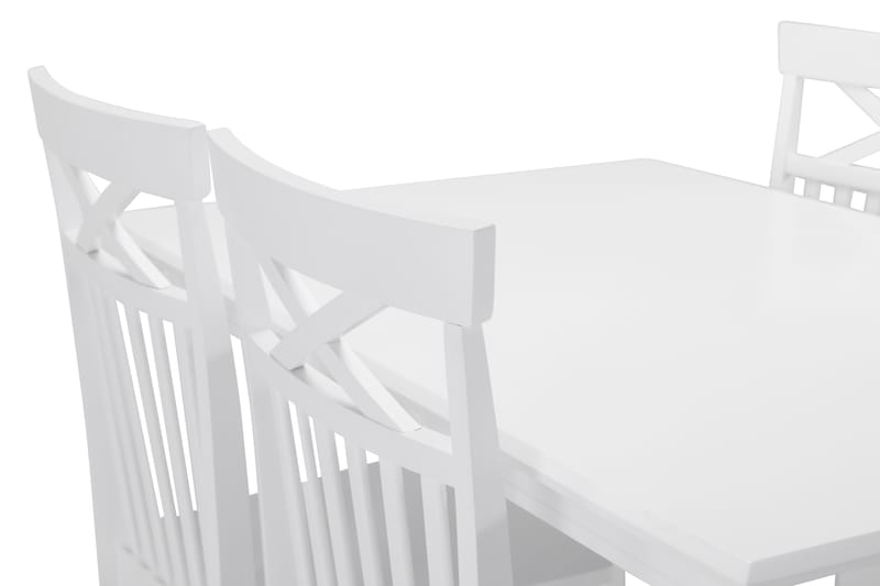 HAILEY Bord + 4 MELROSE Stol Vit - Matgrupp & matbord med stolar