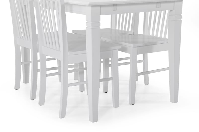 HAILEY Bord + 4 MELROSE Stol Vit - Matgrupp & matbord med stolar
