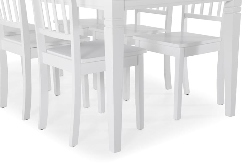 HAILEY Bord + 6 AMMON Stol Vit - Matgrupp & matbord med stolar