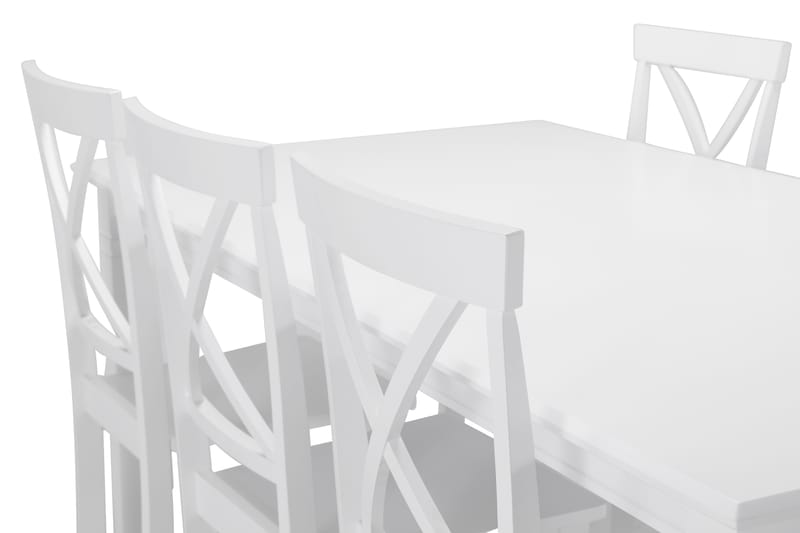 HAILEY Bord + 6 JEROME Stol Vit - Matgrupp & matbord med stolar