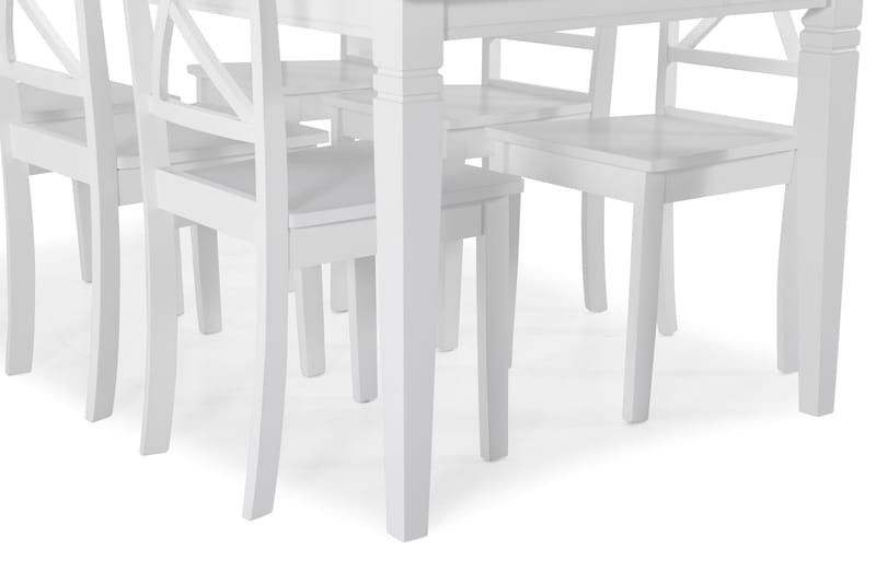 HAILEY Bord + 6 JEROME Stol Vit - Matgrupp & matbord med stolar