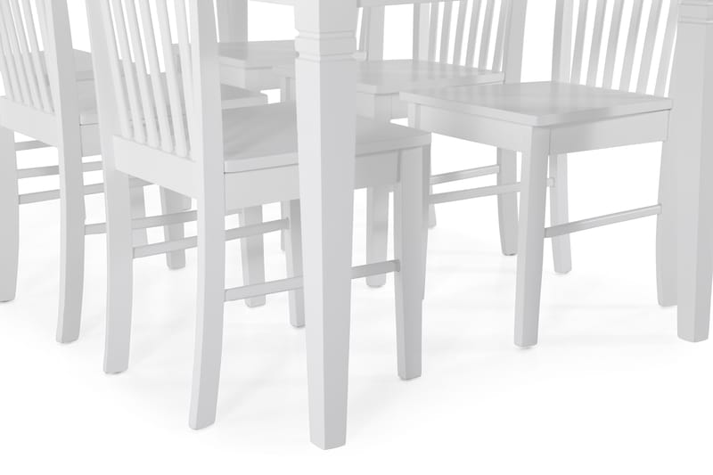 HAILEY Bord + 6 MELROSE Stol Vit - Matgrupp & matbord med stolar
