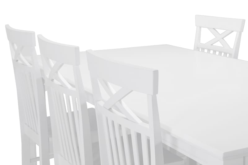 HAILEY Bord + 6 MELROSE Stol Vit - Matgrupp & matbord med stolar