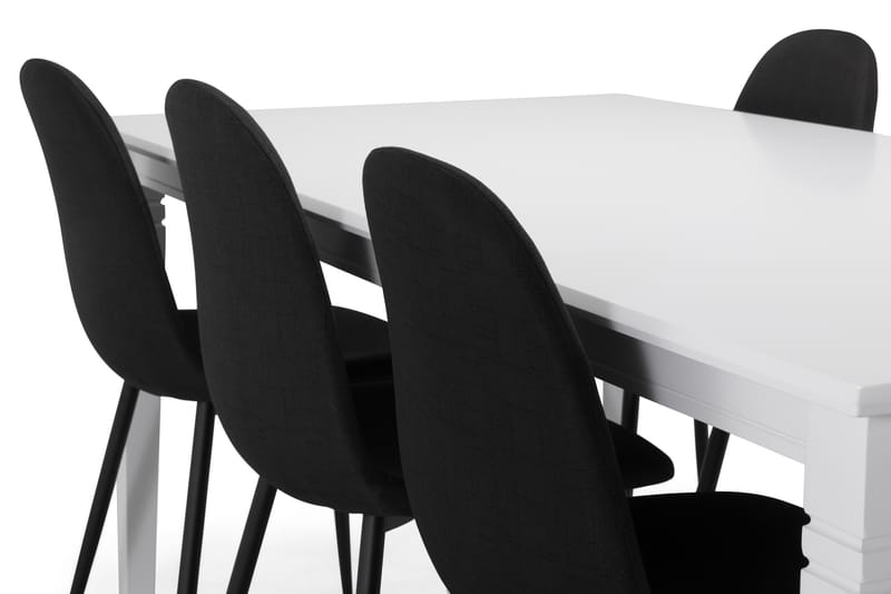 HAILEY Bord + 6 NIKOLAS Stol Svart - Matgrupp & matbord med stolar