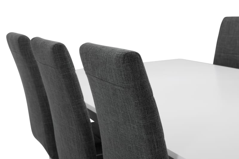 HAILEY Bord + 6 SALA Stol Vit/Grå - Matgrupp & matbord med stolar