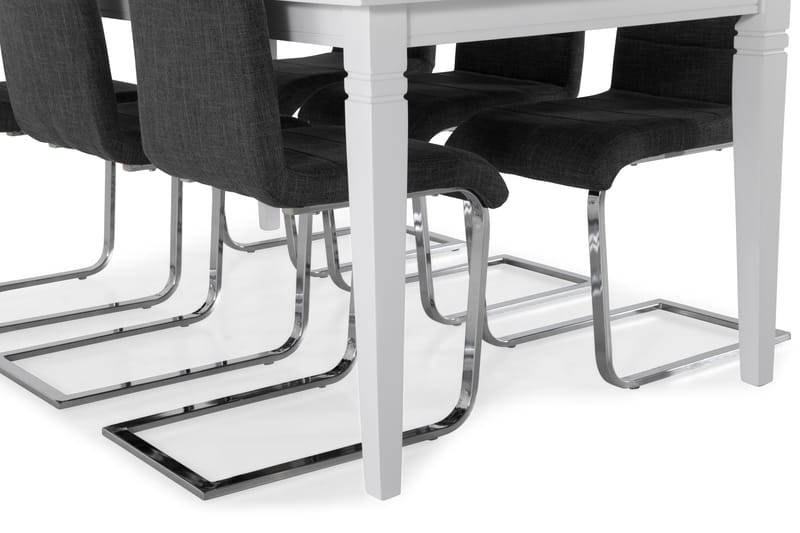 HAILEY Bord + 6 SALA Stol Vit/Grå - Matgrupp & matbord med stolar