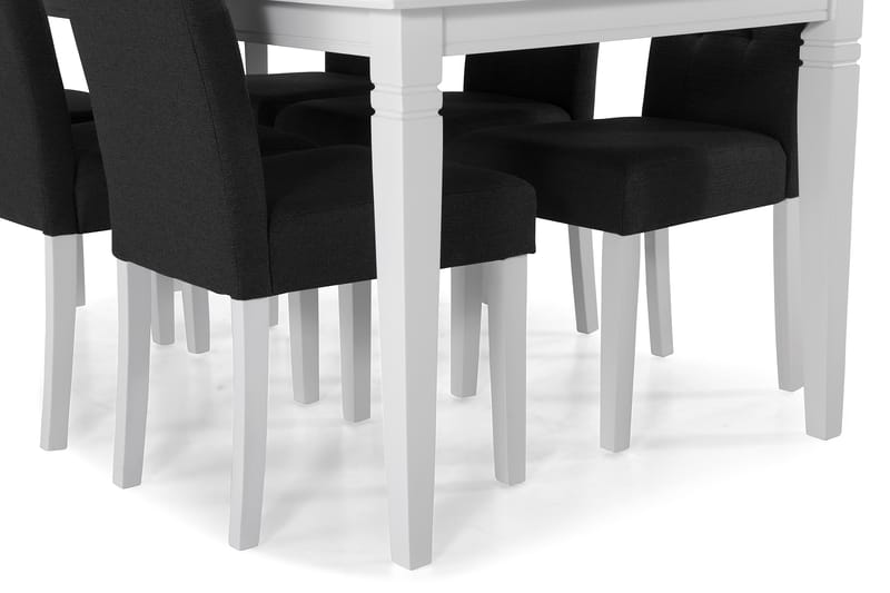 HAILEY Bord + 6 STILO Stol Vit/Mörkgrå - Matgrupp & matbord med stolar