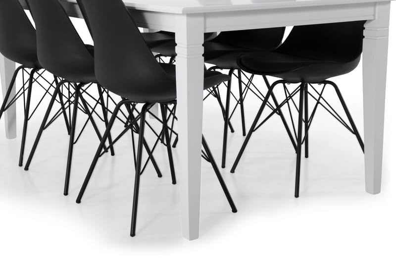 HAILEY Bord + 6 ZENIT Stol Svart - Matgrupp & matbord med stolar