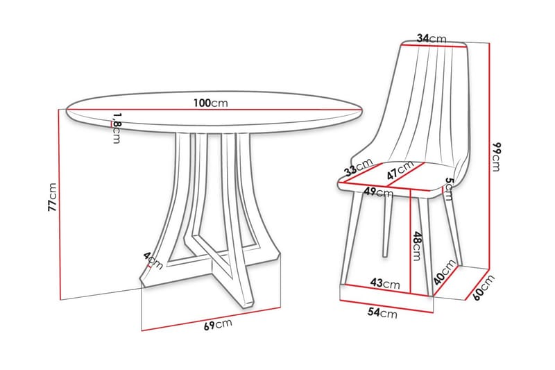 Hollan Matgrupp Rosa - Möbler - Matplats - Matgrupp & matbord med stolar