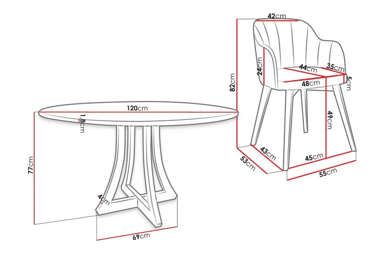 Hollan Matgrupp Rund Beige|Vit|Svart - Möbler - Matplats - Matgrupp & matbord med stolar