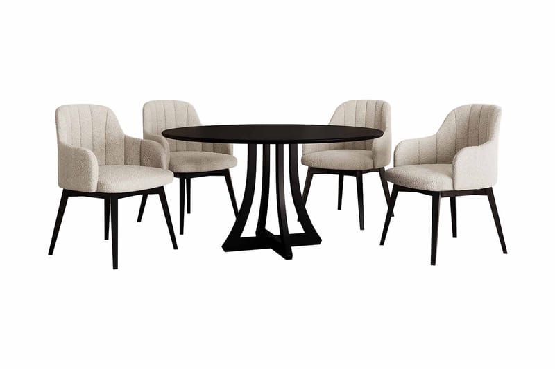 Hollan Matgrupp Rund Beige|Vit|Svart