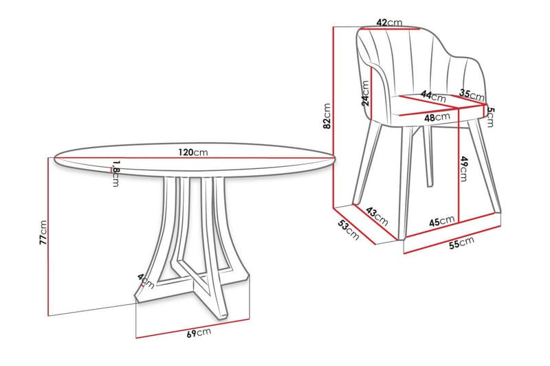 Hollan Matgrupp Rund Beige|Vit|Svart - Möbler - Matplats - Matgrupp & matbord med stolar