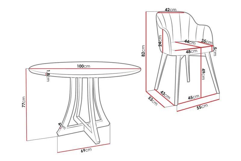 Hollan Matgrupp Rund Vit|Svart - Möbler - Matplats - Matgrupp & matbord med stolar