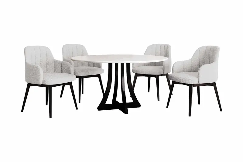 Hollan Matgrupp Rund Vit|Svart