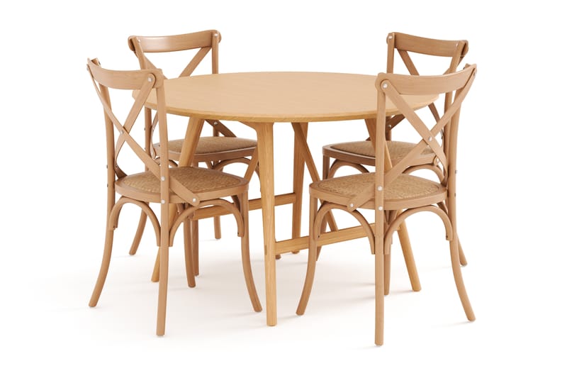 HULSIG Matbord 120 cm Runt med FORTEILAND Matstolar - Möbler - Matplats - Matgrupp & matbord med stolar