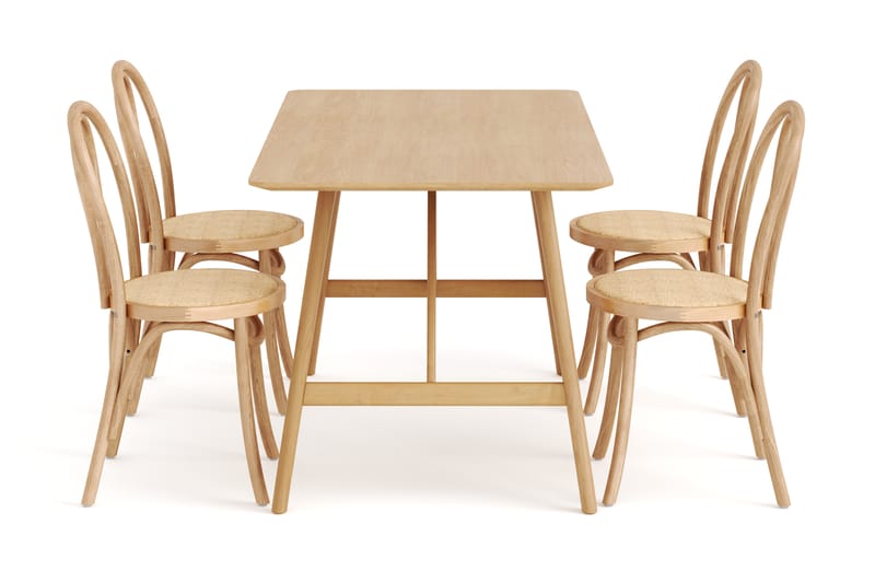 HULSIG Matbord 140 cm med NELLESTIEN Matstolar - Matgrupp & matbord med stolar