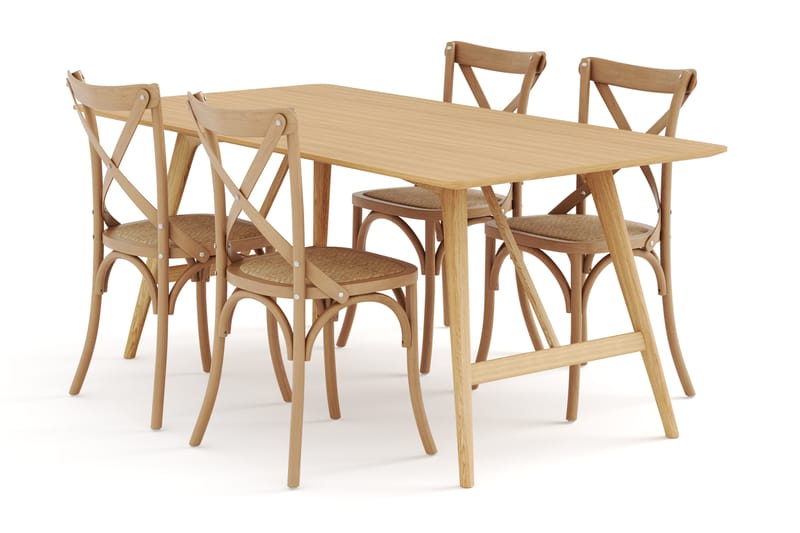 HULSIG Matbord 180 cm med FORTEILAND Matstolar - Möbler - Matplats - Matgrupp & matbord med stolar