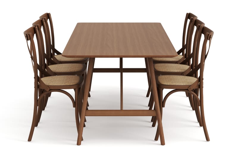 HULSIG Matbord 220 cm med FORTEILAND Matstolar - Möbler - Matplats - Matgrupp & matbord med stolar