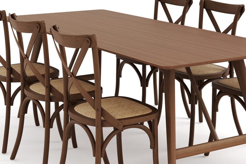 HULSIG Matbord 220 cm med FORTEILAND Matstolar - Möbler - Matplats - Matgrupp & matbord med stolar