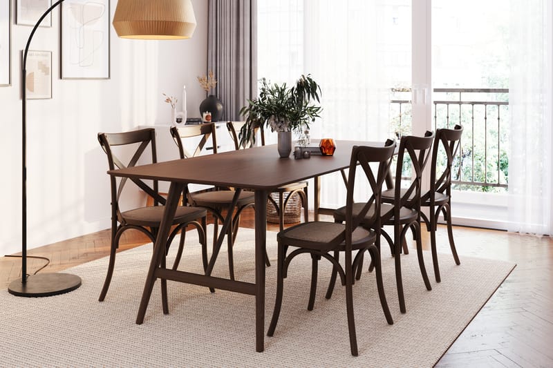 HULSIG Matbord 220 cm med FORTEILAND Matstolar - Möbler - Matplats - Matgrupp & matbord med stolar