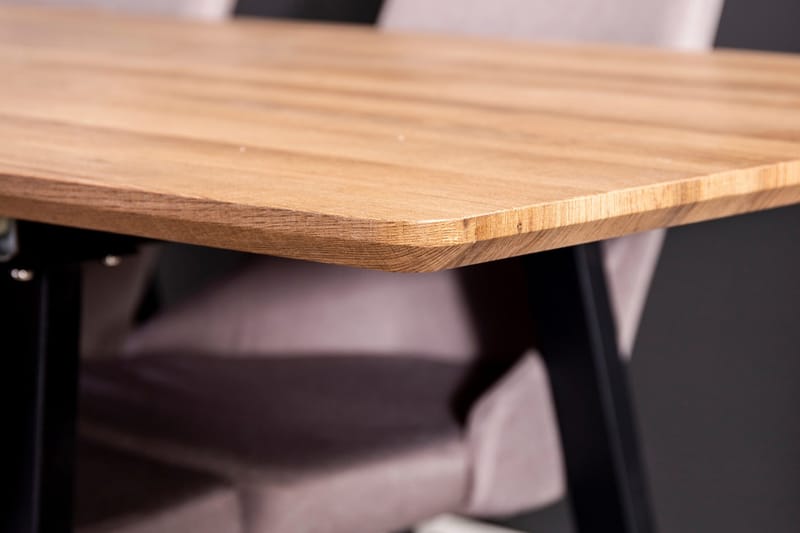 IBEN Förlängningsbart Matgrupp med 4 JAMPE Köksstol Brun/Bei - Möbler - Matplats - Matgrupp & matbord med stolar