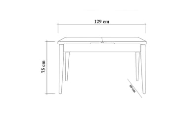 Idehult Matgrupp 4 delar 75 cm - Valnöt/Antracit - Möbler - Matplats - Matgrupp & matbord med stolar